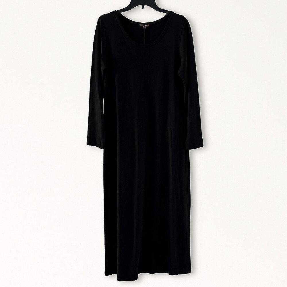 J. Jill Maxi Long Sleeve Black Dress Size Medium
